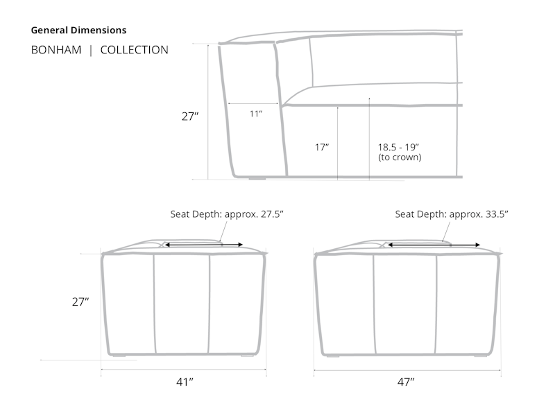 Bonham Collection Dimension Details