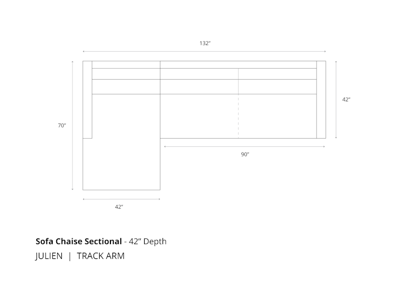 Diagram of the Julien Track Arm Sofa Chaise Sectional