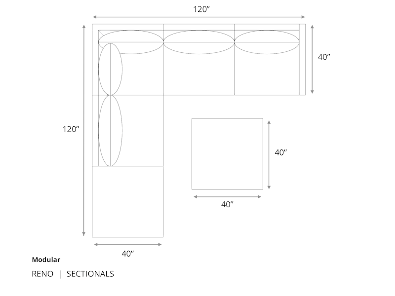 Diagram of Reno Modular Sectional Sofa